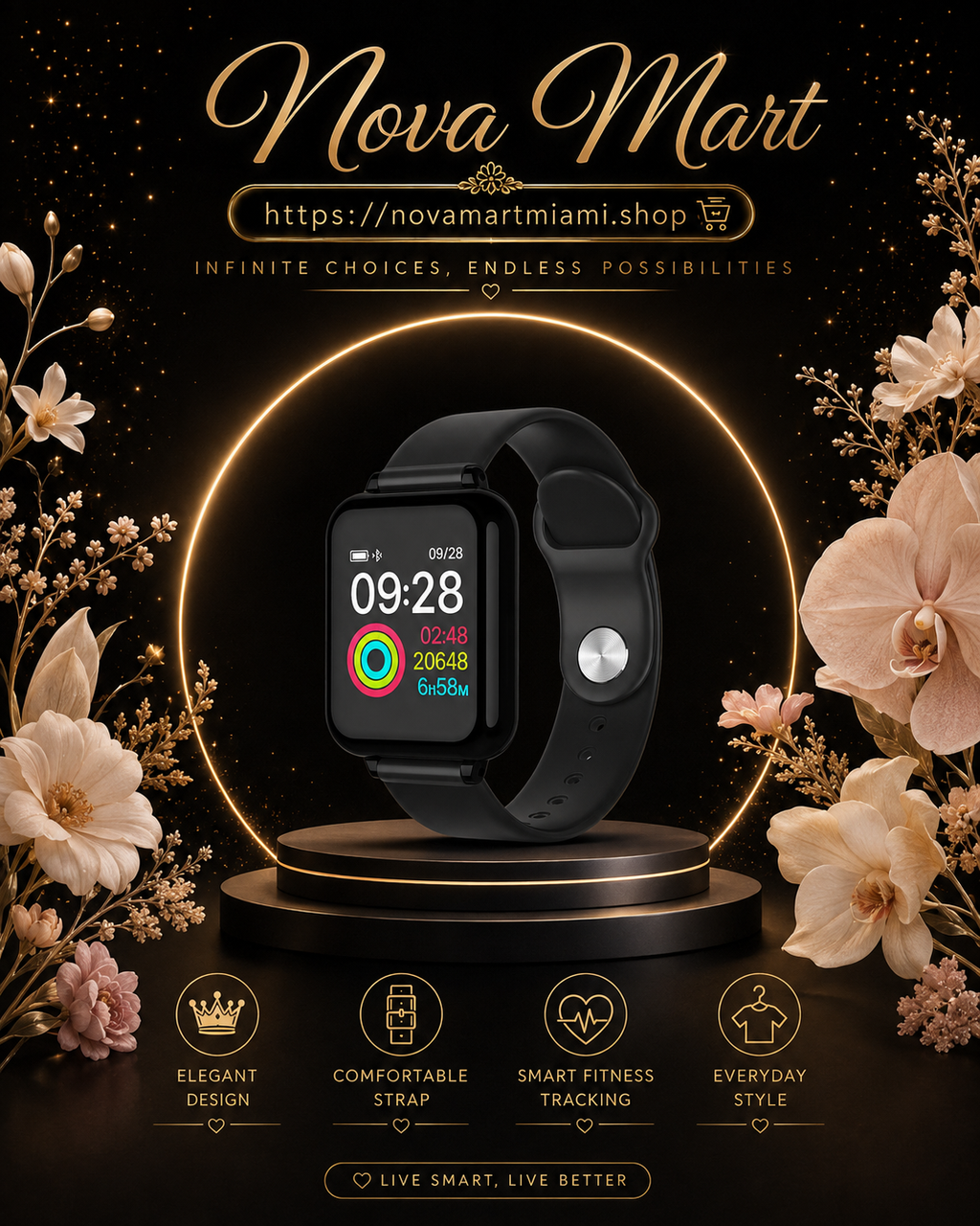 Compatible with Apple , B57 color screen smart sports watch