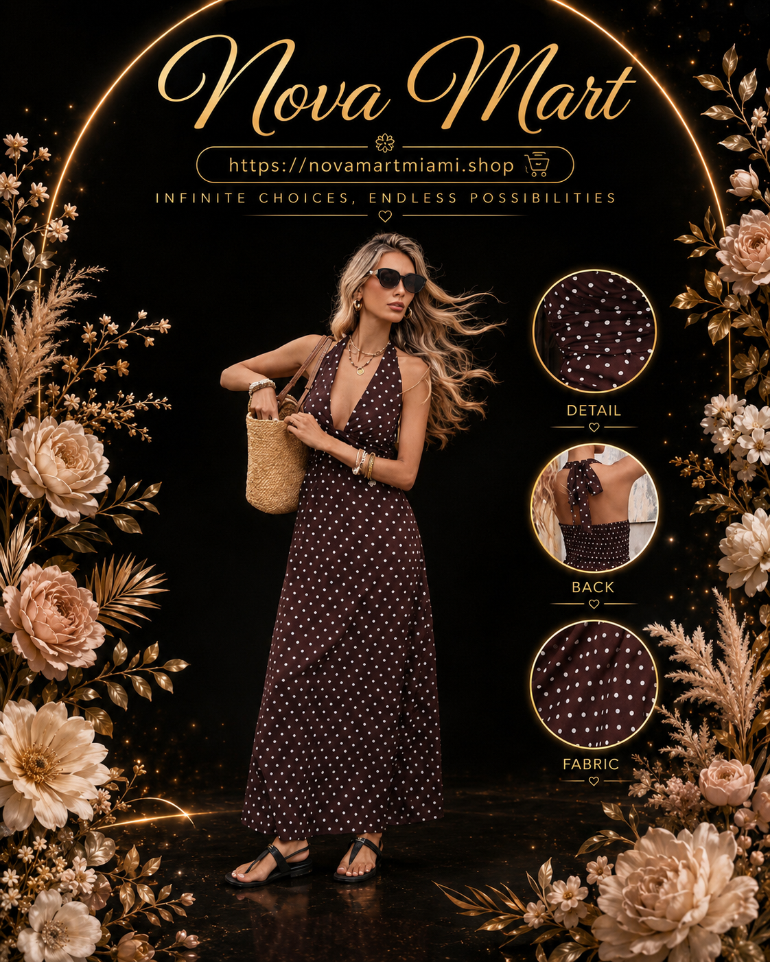 Casual Dot Slim V-neck Long Dresses For Women 2026 Fashion Summer Women's A-Line Midi Dress Elegant Vintage Dresses