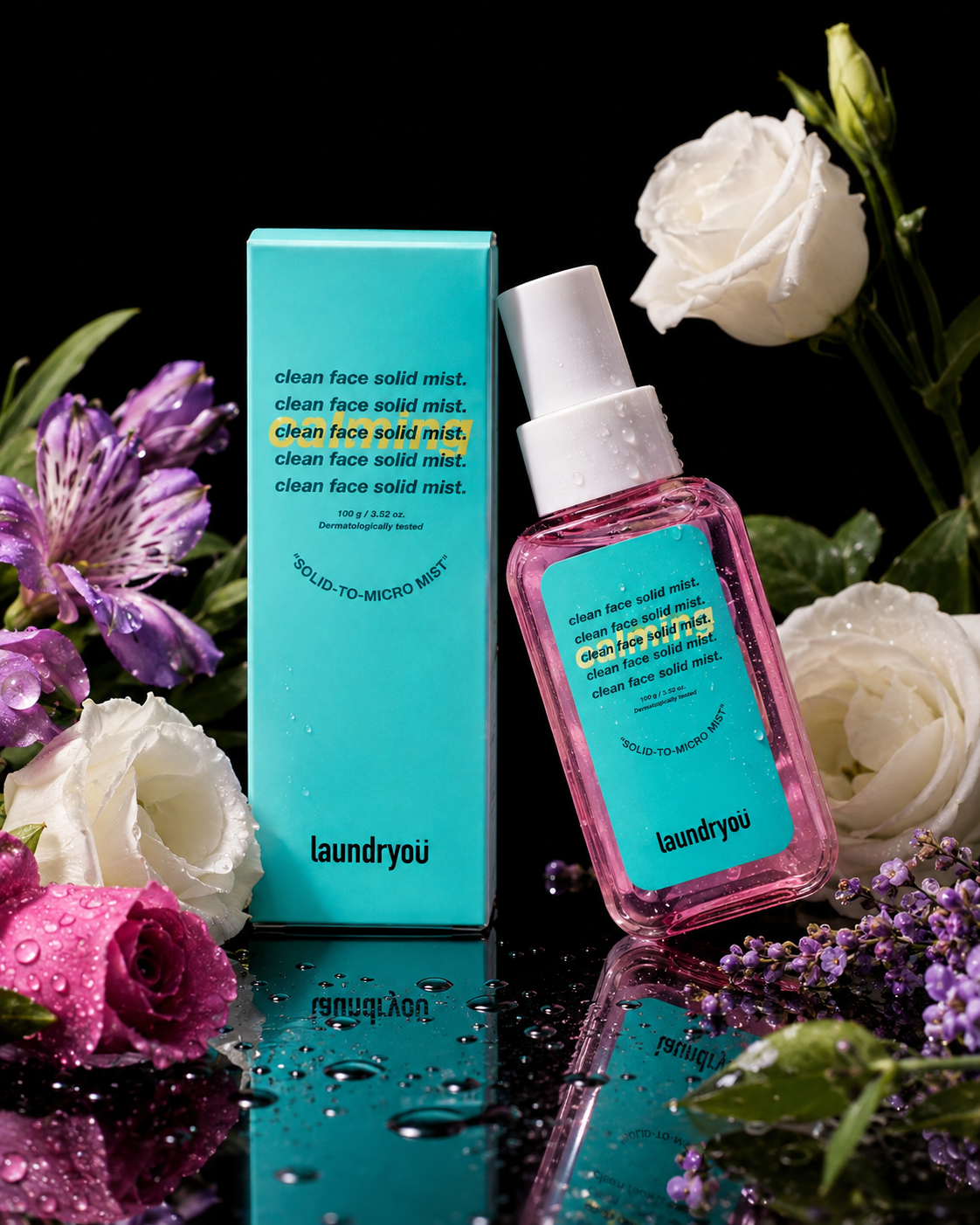 Laundryou Clean Face Solid Mist – Solid-to-Micro Facial Mist, 3.52 oz