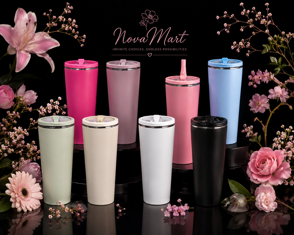 Large-Capacity Straight Straw Outdoor Portable Stainless Steel Insulated Water Bottle