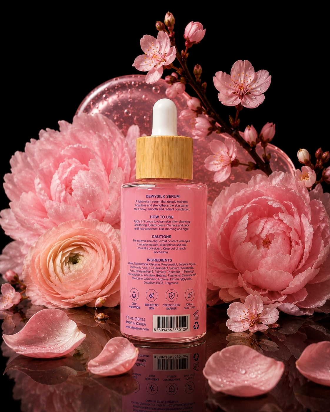 Trilipiderm DewySilk Serum with Niacinamide, Tranexamic Acid & Peptides – 1 fl. oz. / 30 mL