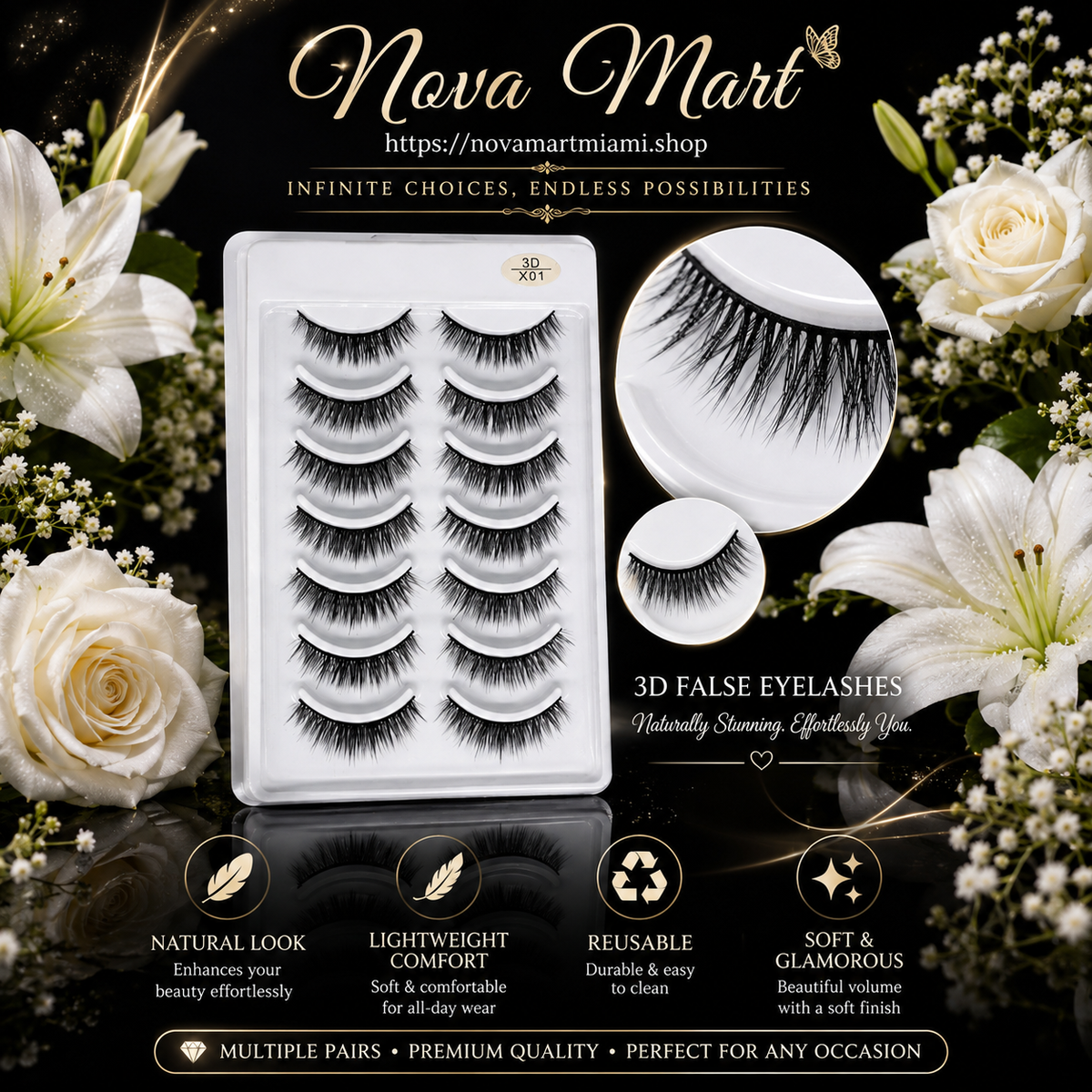 Natural Curling Soft Multilayer Stereoscopic Eyelashes