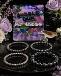 Set of 4 Hematite Beaded Bracelets – Silver & Black Tones