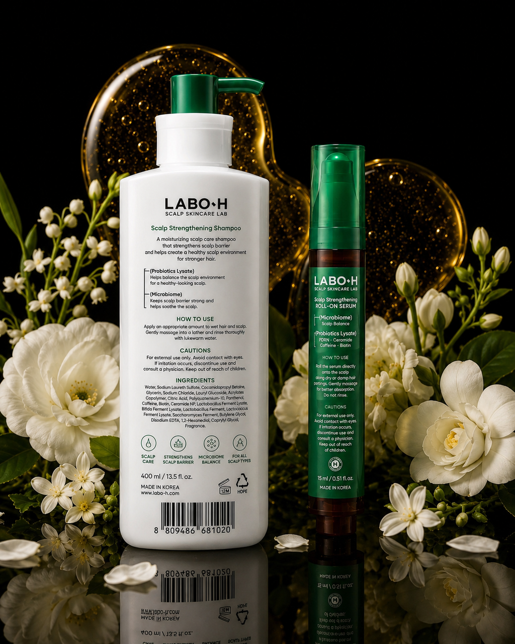 LABO-H Scalp Strengthening Shampoo & Roll-On Serum Set