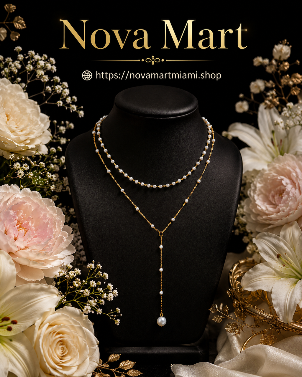 Pearl Double Layer Twin Pearl Necklace