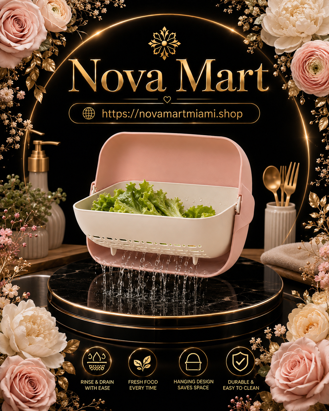 Creative Double-layer Square Flip Drain Basket Kitchen Dishwashing Drip Basin