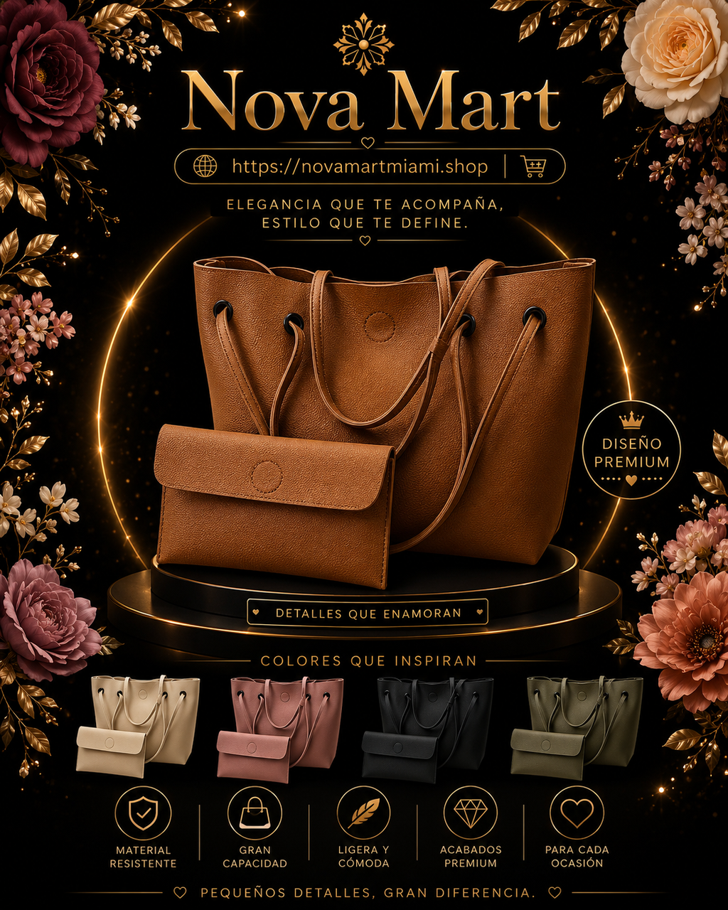 Fashion Shoulder Tote Bag Two Piece Crossbody Bag