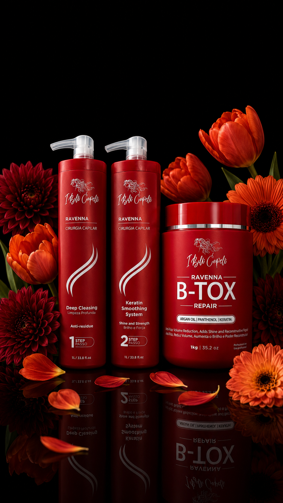 : I Belli Capelli Ravenna B-TOX Repair 3-Piece Professional Keratin Hair Treatment System