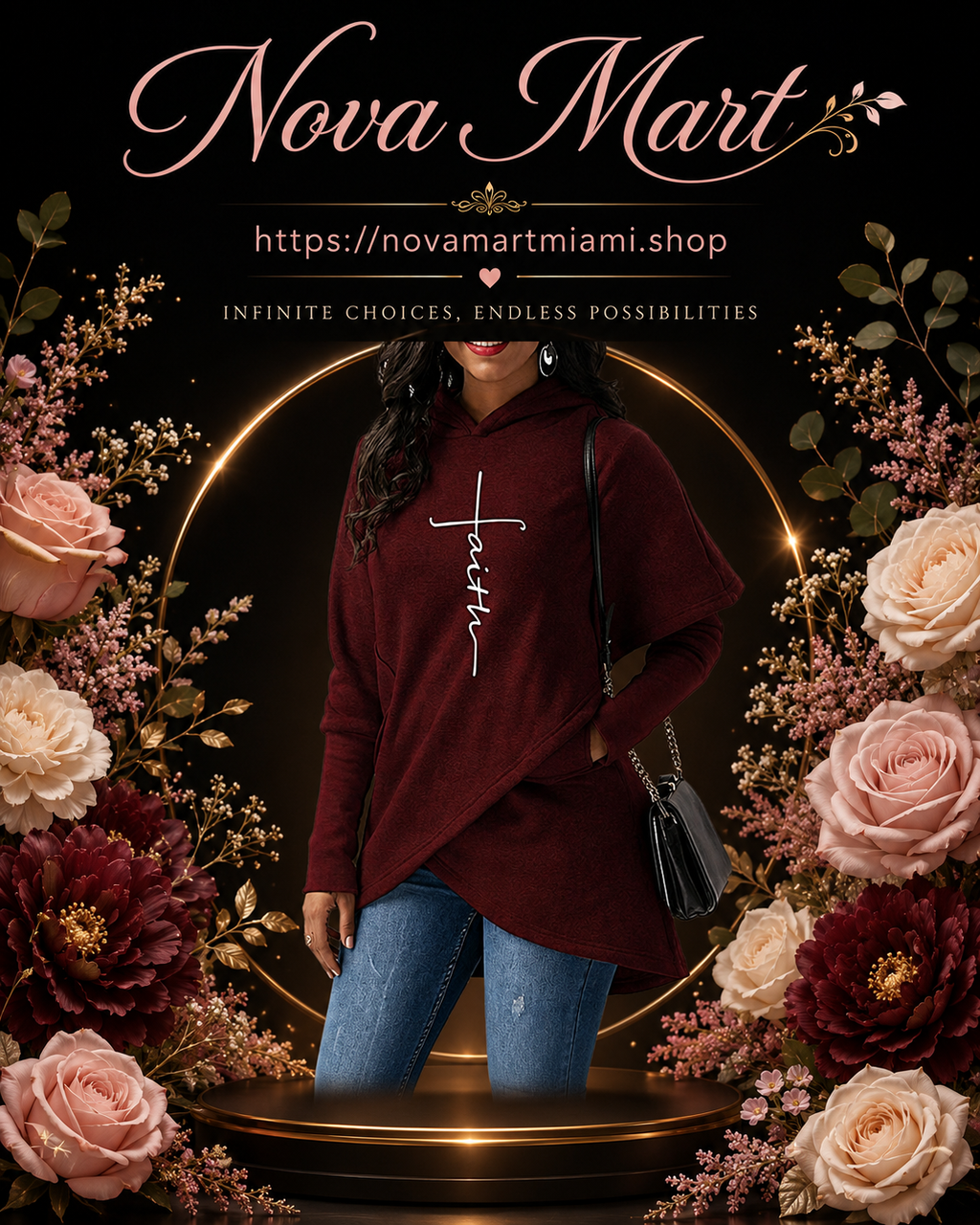 Irregular hooded sweater
