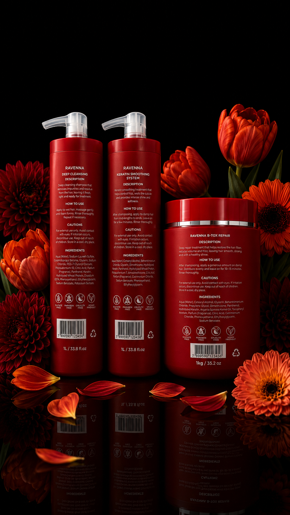 : I Belli Capelli Ravenna B-TOX Repair 3-Piece Professional Keratin Hair Treatment System