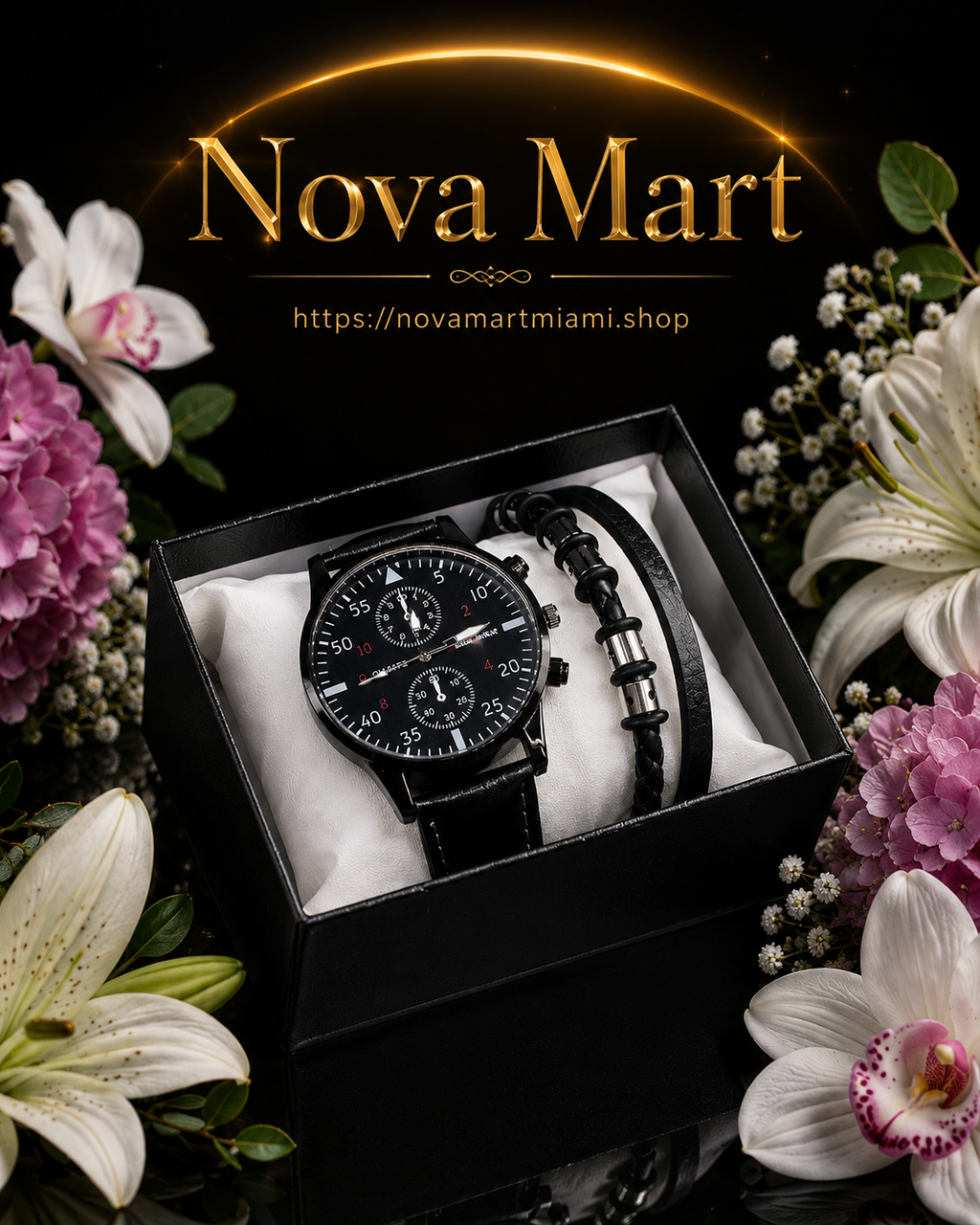 Watch Men 3pcs New Watch Men's Trend Student Fashion Quartz