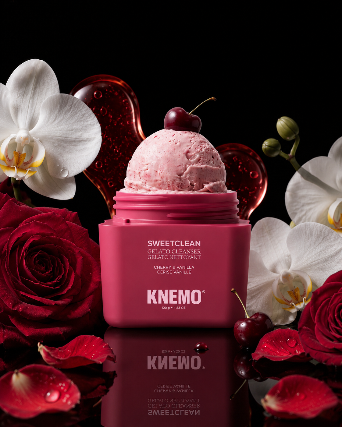 KNEMO SweetClean Cherry & Vanilla Gelato Cleanser – 120 g / 4.23 oz