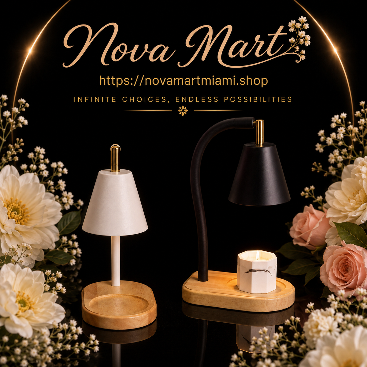 Simple Solid Wood Base Aromatherapy Wax Melting Lamp
