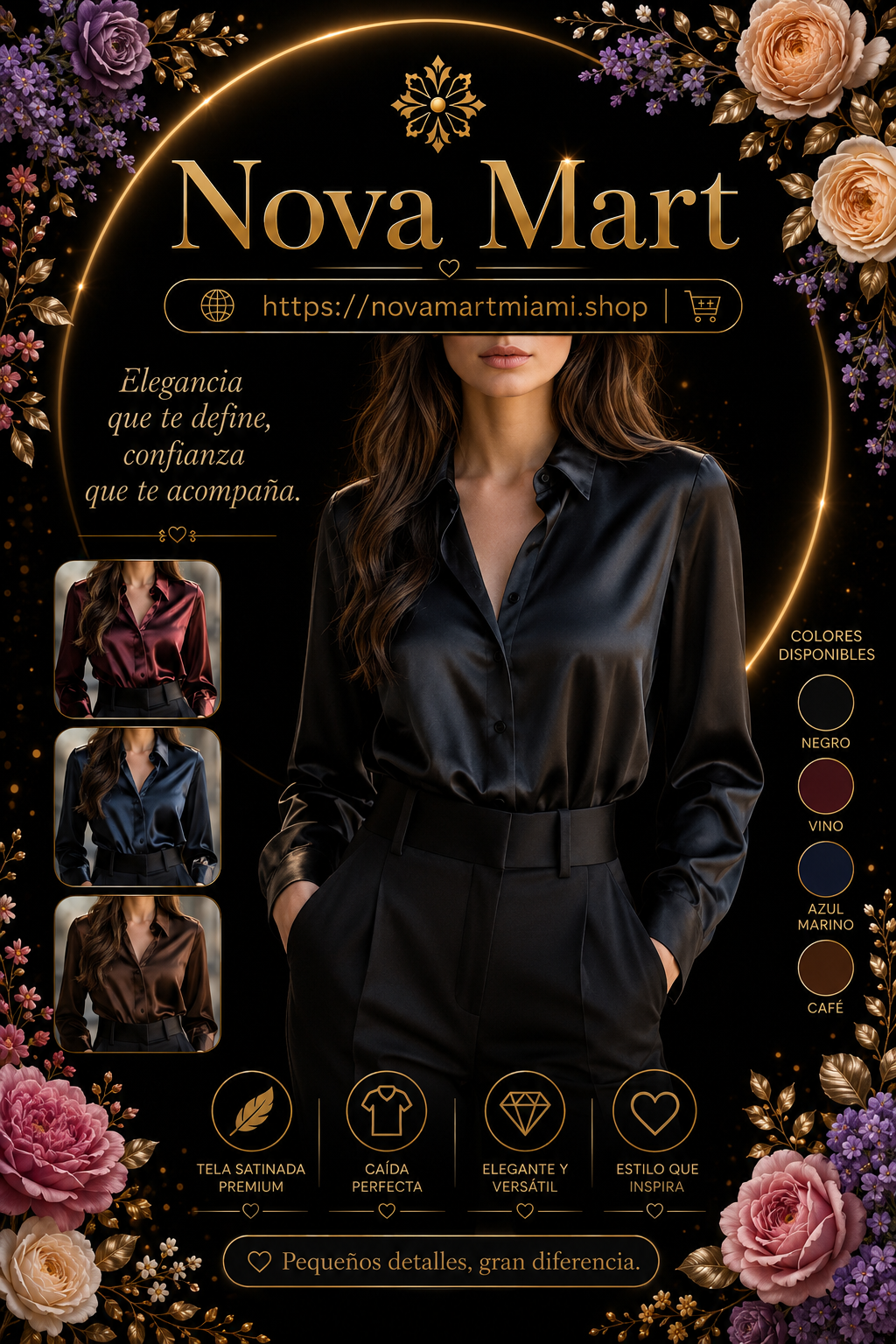 Elegant Satin Long Sleeve Blouse For Women Button-Up Collar Shirt Perfect For Casual Professional Business Work Wear Women's Clothing