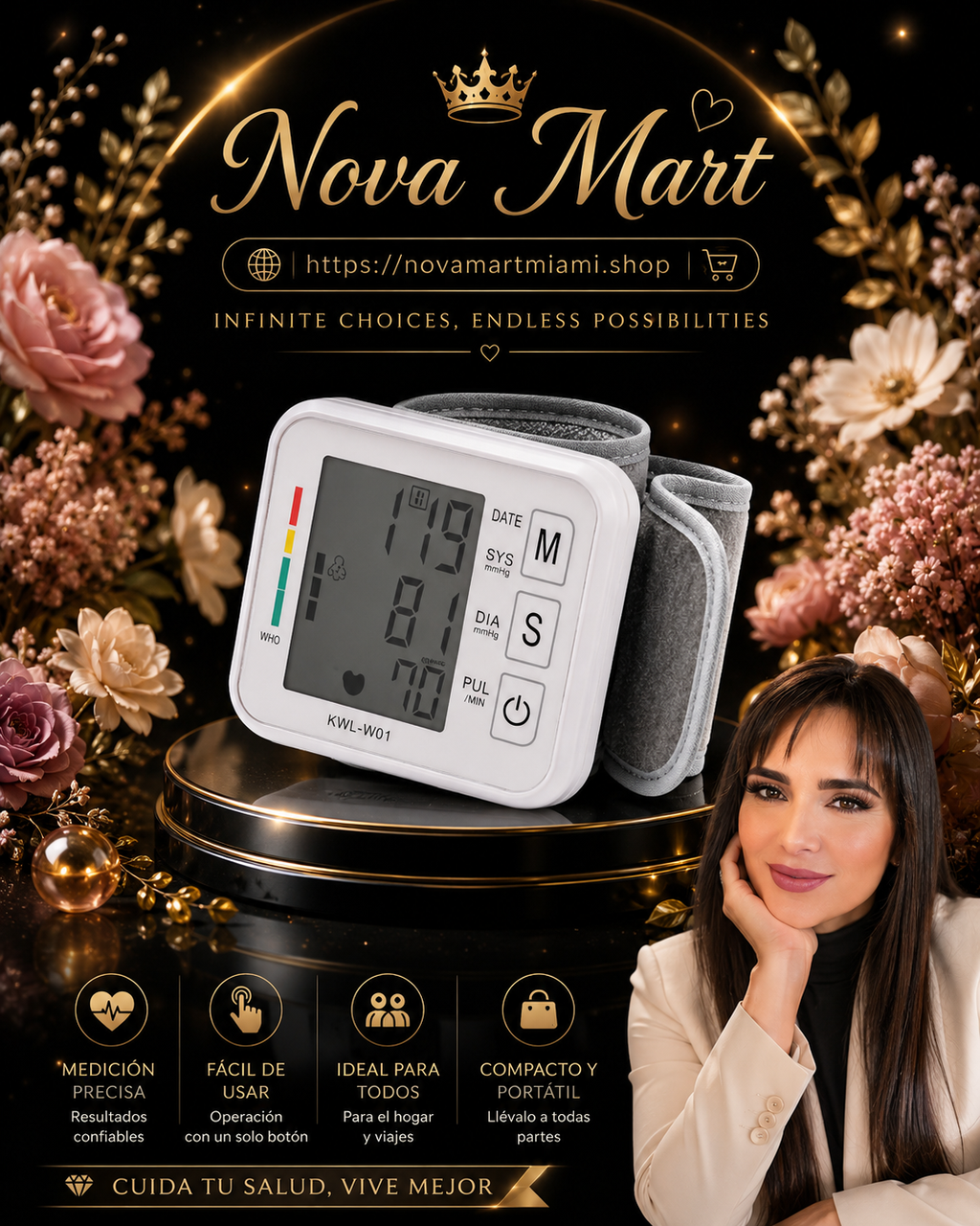 Medical Digital Wrist Blood Pressure Monitor Automatic Tonometr BP Measurement Presion Arterial Tensiometro Sphygmomanometer