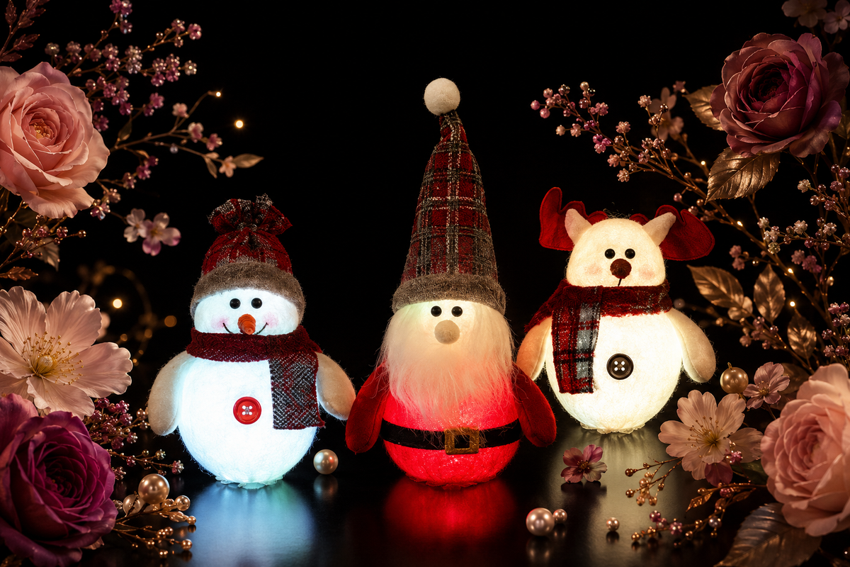 Christmas Decorations LED Santa Claus Snowman Deer Creative New Luminous Xmas Tree Pendant Gnome Gifts Ornaments Decoration