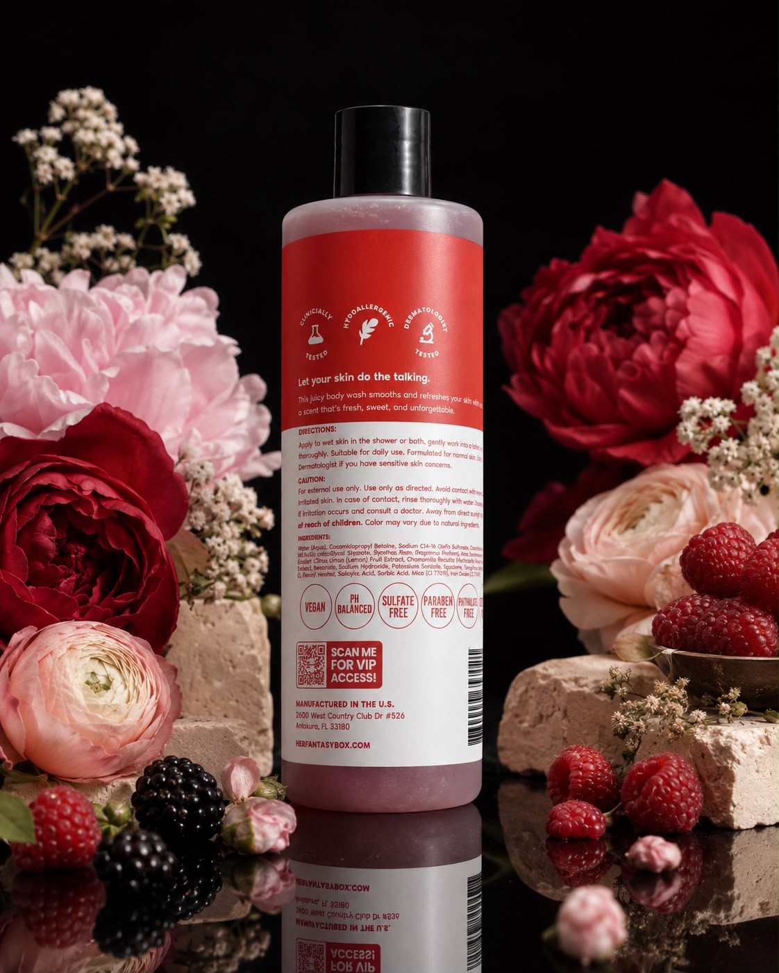 Her Fantasy Box Yummy Delicious Aroma Body Wash – Berry Nectar, 8 fl oz