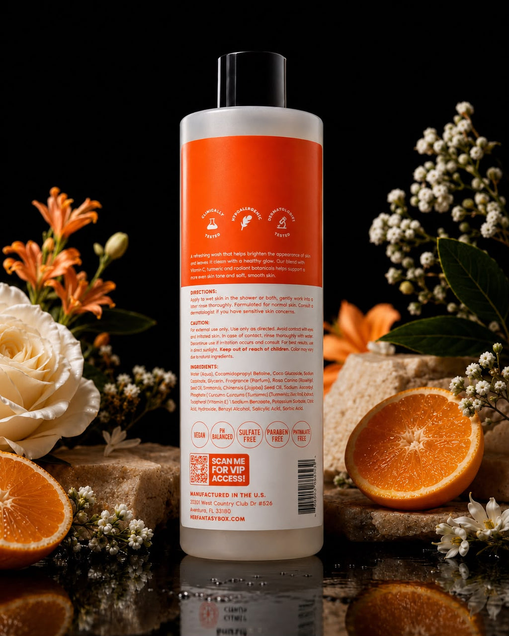 Her Fantasy Box Vita C Bright Vitamin C + Turmeric Body Wash – Sunlit Citrus, 16 fl oz